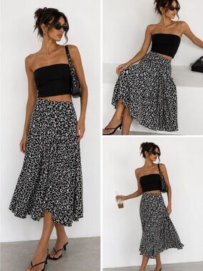 Isabel Marant Etoile black & white print skirt Size 42